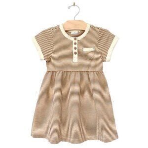 City Mouse Striped Brown and Cream Kids Dress